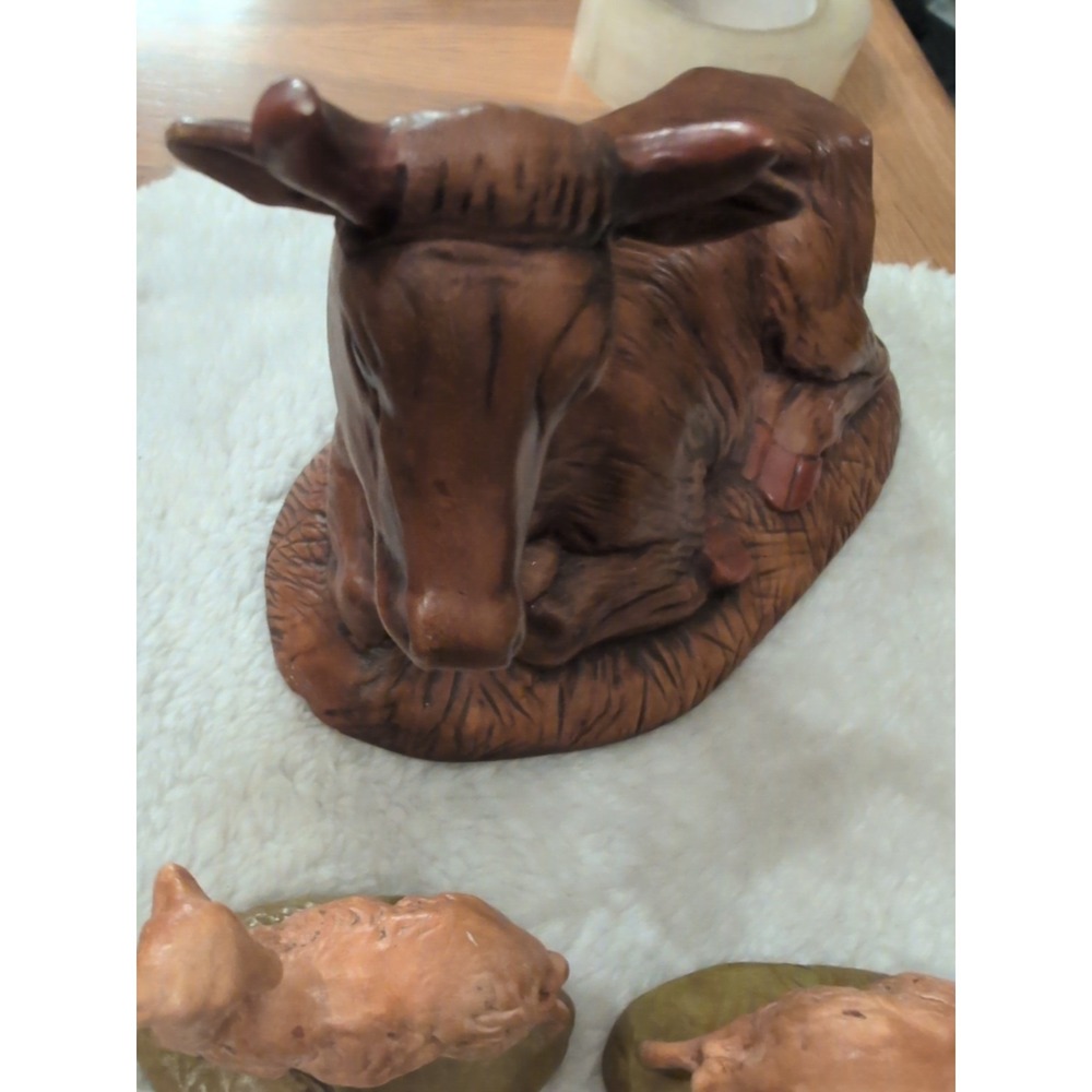 Nativity Set‎ Large 11  Atlantic Mold Porcelain Vintage Baby Jesus Joseph Mary - Picture 5 of 9